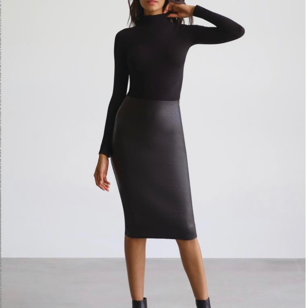 NWT Commando Faux Leather Midi Skirt Small